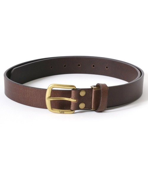 Lee（リー）の「Lee/リー Leather Narrow Belt/30mm 牛革 スクエアバックル レザーベルト/レディース メンズ（ベルト・メンズ・ブラウン/ブラック/ダークブラウン・FREE）」の10枚目の写真