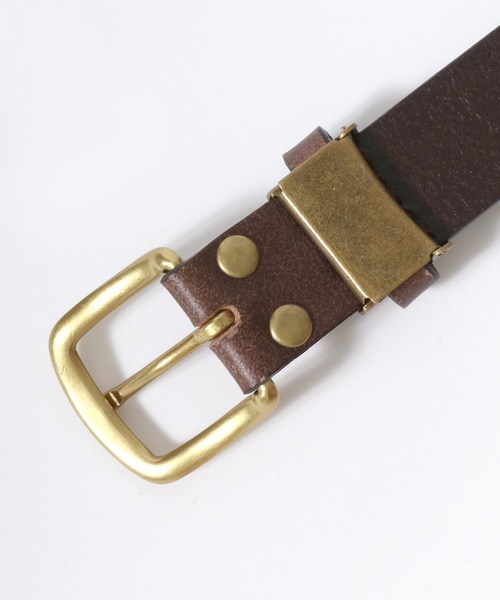 Lee（リー）の「Lee/リー Leather Narrow Belt/30mm 牛革 スクエアバックル レザーベルト/レディース メンズ（ベルト・メンズ・ブラウン/ブラック/ダークブラウン・FREE）」の13枚目の写真