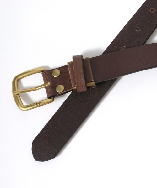 Lee（リー）の「Lee/リー Leather Narrow Belt/30mm 牛革 スクエアバックル レザーベルト/レディース メンズ（ベルト・メンズ・ブラウン/ブラック/ダークブラウン・FREE）」の18枚目の写真