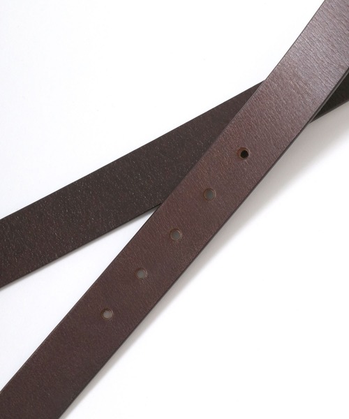 Lee（リー）の「Lee/リー Leather Narrow Belt/30mm 牛革 スクエアバックル レザーベルト/レディース メンズ（ベルト・メンズ・ブラウン/ブラック/ダークブラウン・FREE）」の4枚目の写真