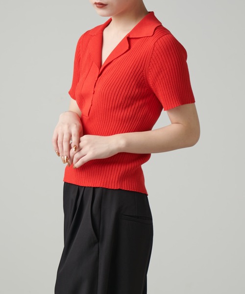 Lui's（ルイス）の「ニットポロ（ニット/セーター・レディース・レッド/グレー/レモンイエロー/ブラック・FREE）」の19枚目の写真