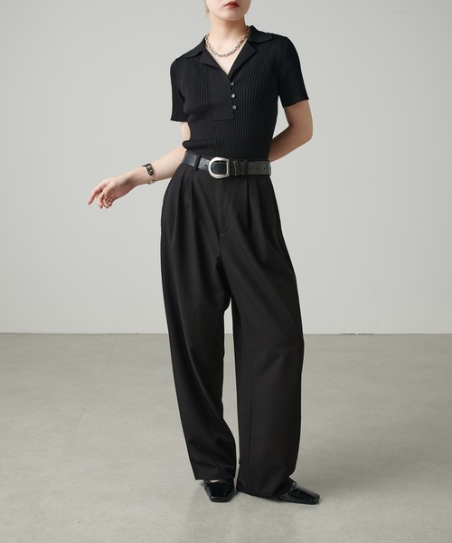 Lui's（ルイス）の「ニットポロ（ニット/セーター・レディース・レッド/グレー/レモンイエロー/ブラック・FREE）」の15枚目の写真