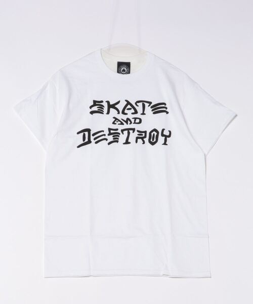 THRASHER(スラッシャー)の「【THRASHER】スケートアンドデストロイ ロゴ Tシャツ 311003(Tシャツ/カットソー・メンズ・ホワイト/ブラック・XL/L/M)」の1枚目の写真