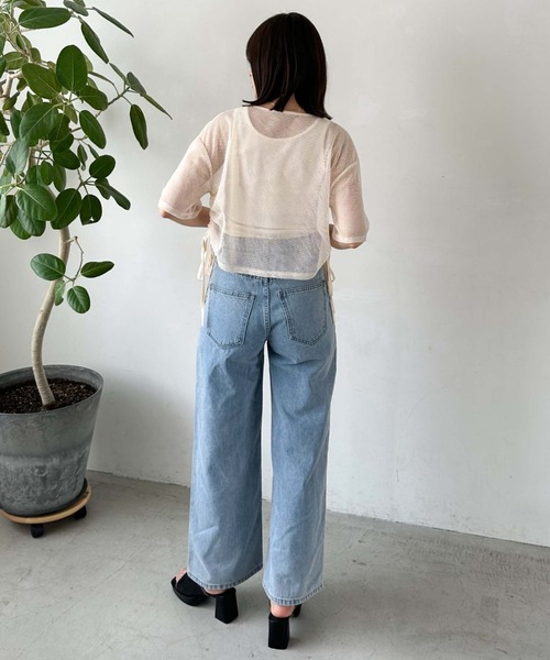 archives（アルシーヴ）の「サイドドロストメッシュＴＯＰＳ（Tシャツ/カットソー・レディース・アイボリー/ブラック/ブルー・MEDIUM）」の9枚目の写真