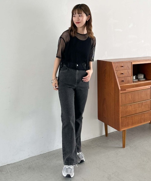 archives（アルシーヴ）の「サイドドロストメッシュＴＯＰＳ（Tシャツ/カットソー・レディース・アイボリー/ブラック/ブルー・MEDIUM）」の16枚目の写真