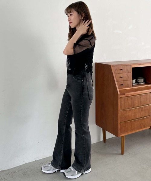 archives（アルシーヴ）の「サイドドロストメッシュＴＯＰＳ（Tシャツ/カットソー・レディース・アイボリー/ブラック/ブルー・MEDIUM）」の17枚目の写真