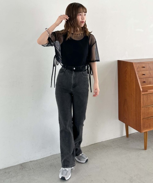 archives（アルシーヴ）の「サイドドロストメッシュＴＯＰＳ（Tシャツ/カットソー・レディース・アイボリー/ブラック/ブルー・MEDIUM）」の19枚目の写真