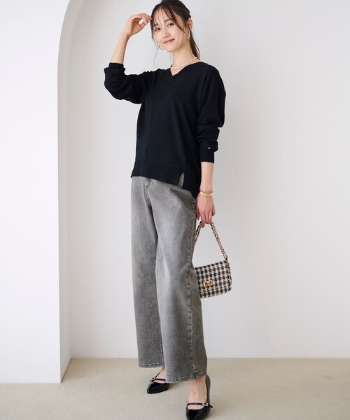 ANY SIS（エニィスィス）の「【洗える】セミワイド デニムパンツ（デニムパンツ・レディース・ダルブルー系/グレー系・1/2/3）」の5枚目の写真