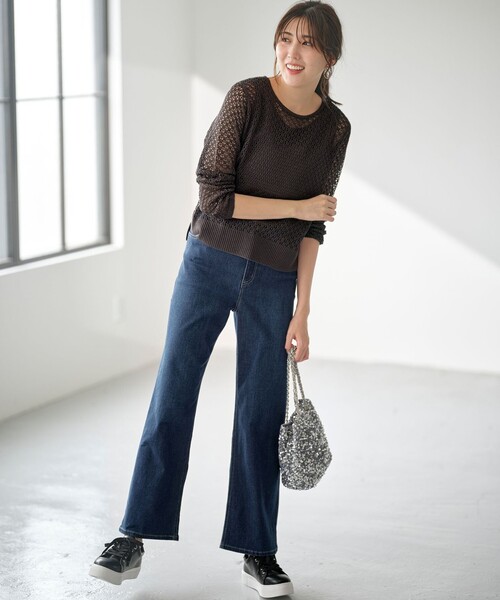 ANY SIS（エニィスィス）の「【洗える】セミワイド デニムパンツ（デニムパンツ・レディース・ダルブルー系/グレー系・1/2/3）」の8枚目の写真