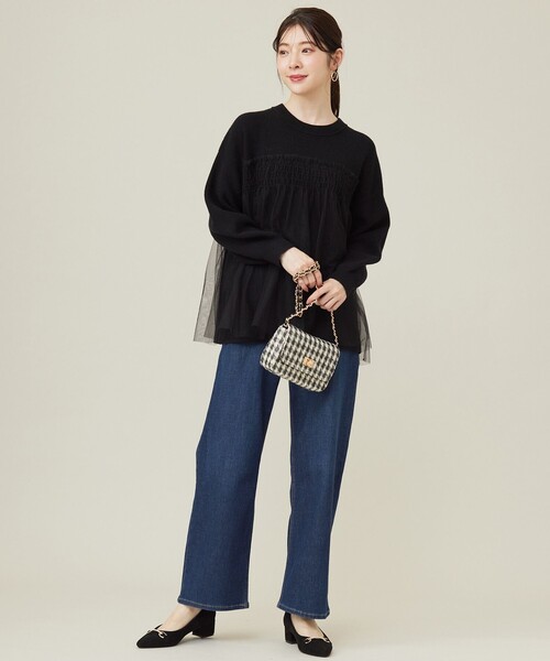 ANY SIS（エニィスィス）の「【洗える】セミワイド デニムパンツ（デニムパンツ・レディース・ダルブルー系/グレー系・1/2/3）」の12枚目の写真