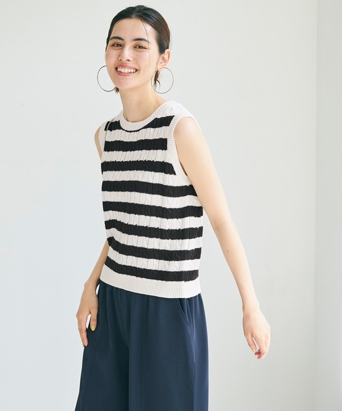 coca（coca）（コカ）の「【WEB限定セール】ケーブル編みノースリーブサマーニット（Tシャツ/カットソー・レディース・その他1/アイボリー・M/L）」の9枚目の写真