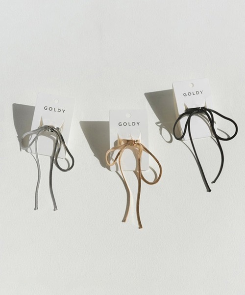 GOLDY（ゴールディ）の「【GOLDY】メタル コード リボン ヘアカフ 6240102（バレッタ/ヘアクリップ・レディース・ブラック/シルバー/ゴールド・FREE）」の8枚目の写真
