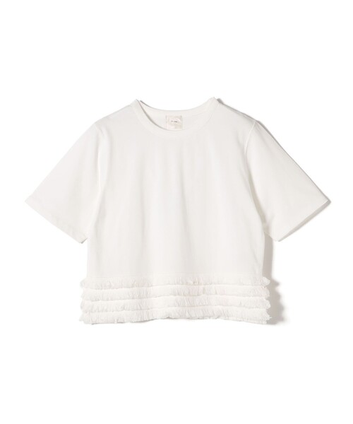 SHIPS(シップス)の「0 x ones:〈手洗い可能〉フリンジ TEE(Tシャツ/カットソー・レディース・オフホワイト/ダークグレー/グリーン・ONE SIZE)」の2枚目の写真