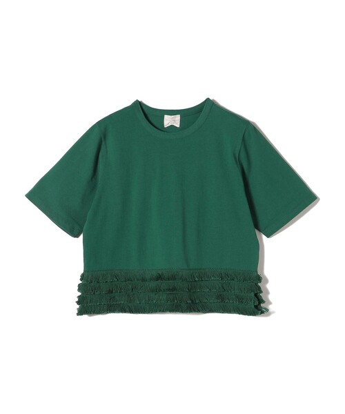 SHIPS(シップス)の「0 x ones:〈手洗い可能〉フリンジ TEE(Tシャツ/カットソー・レディース・オフホワイト/ダークグレー/グリーン・ONE SIZE)」の3枚目の写真