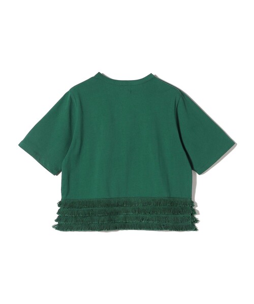 SHIPS(シップス)の「0 x ones:〈手洗い可能〉フリンジ TEE(Tシャツ/カットソー・レディース・オフホワイト/ダークグレー/グリーン・ONE SIZE)」の6枚目の写真