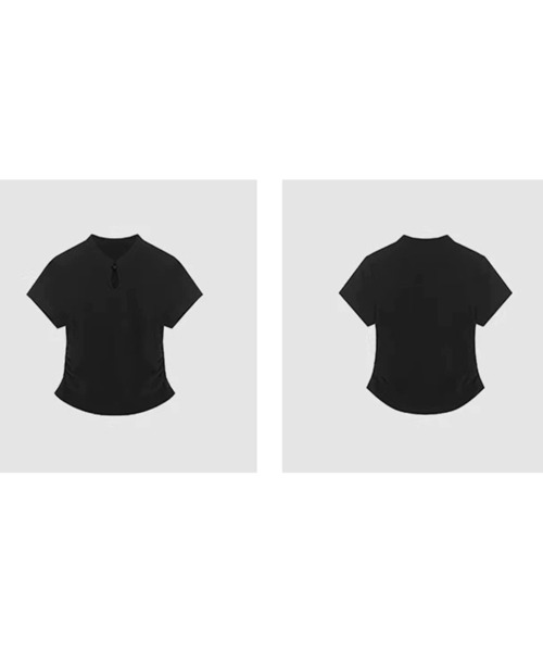 Fano Studios（ファノ ストゥディオズ）の「チャイナカラー　ショートスリーブトップス FX24S200【Fano Studios】（Tシャツ/カットソー・レディース・ブラック・L/M/S）」の15枚目の写真