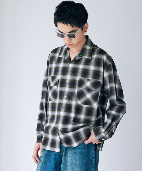 ジャーナルスタンダード彫らずとも×J.S.Homesteadオープンカラーシャツ JOURNAL STANDARD J.S HOMESTEAD シャツ J.S.Homestead / Stead