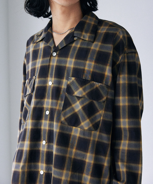 JOURNAL STANDARD J.S HOMESTEAD（ジャーナルスタンダードホームステッド）の「J.S.Homestead / Stead OMBRE OPEN SHIRT（シャツ/ブラウス・メンズ・ホワイト/ブラック/ブラック系その他・MEDIUM/LARGE）」の9枚目の写真