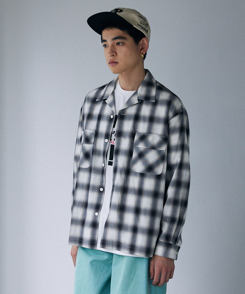 セール】J.S.Homestead / Stead OMBRE OPEN SHIRT（シャツ