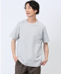 タカキュー 杢ワッフル クルーネック 半袖 Tシャツ