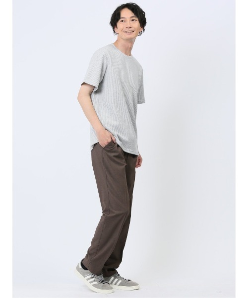 TAKA-Q(タカキュー)の「タカキュー 杢ワッフル クルーネック 半袖 Tシャツ(Tシャツ/カットソー・メンズ・ライトグレー/ネイビー・MEDIUM/X-LARGE/LARGE)」の14枚目の写真