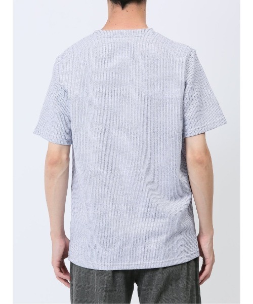 TAKA-Q(タカキュー)の「タカキュー 杢ワッフル クルーネック 半袖 Tシャツ(Tシャツ/カットソー・メンズ・ライトグレー/ネイビー・MEDIUM/X-LARGE/LARGE)」の18枚目の写真