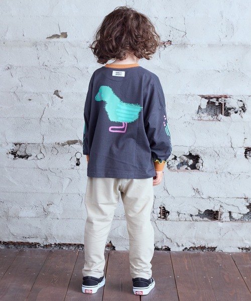 HOGAN RANCH WEAR（ホーガンランチウエア）の「ソデリブビッグロンT（Tシャツ/カットソー・キッズ・ベージュ/チャコール/オフホワイト/アイボリー・90/100/110/120/130/140/150/80）」の16枚目の写真