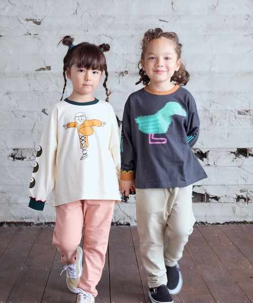 HOGAN RANCH WEAR（ホーガンランチウエア）の「ソデリブビッグロンT（Tシャツ/カットソー・キッズ・ベージュ/チャコール/オフホワイト/アイボリー・90/100/110/120/130/140/150/80）」の18枚目の写真