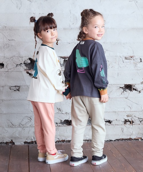 HOGAN RANCH WEAR（ホーガンランチウエア）の「ソデリブビッグロンT（Tシャツ/カットソー・キッズ・ベージュ/チャコール/オフホワイト/アイボリー・90/100/110/120/130/140/150/80）」の19枚目の写真