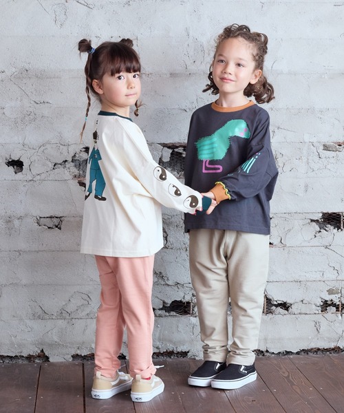 HOGAN RANCH WEAR（ホーガンランチウエア）の「ソデリブビッグロンT（Tシャツ/カットソー・キッズ・ベージュ/チャコール/オフホワイト/アイボリー・90/100/110/120/130/140/150/80）」の20枚目の写真