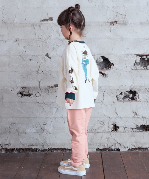 HOGAN RANCH WEAR（ホーガンランチウエア）の「ソデリブビッグロンT（Tシャツ/カットソー・キッズ・ベージュ/チャコール/オフホワイト/アイボリー・90/100/110/120/130/140/150/80）」の10枚目の写真