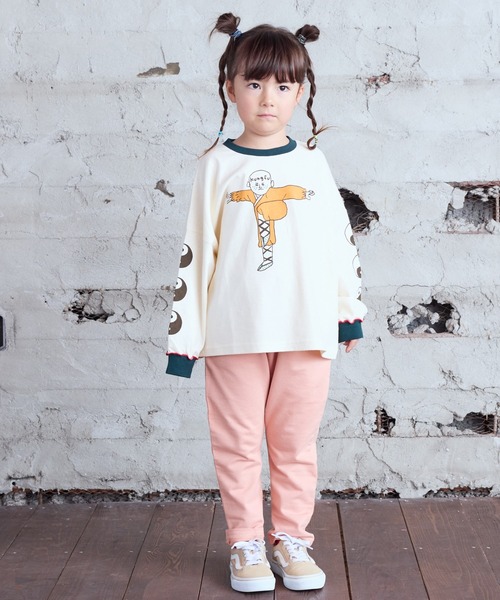 HOGAN RANCH WEAR（ホーガンランチウエア）の「ソデリブビッグロンT（Tシャツ/カットソー・キッズ・ベージュ/チャコール/オフホワイト/アイボリー・90/100/110/120/130/140/150/80）」の9枚目の写真