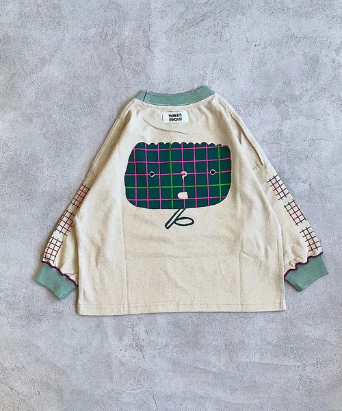 HOGAN RANCH WEAR（ホーガンランチウエア）の「ソデリブビッグロンT（Tシャツ/カットソー・キッズ・ベージュ/チャコール/オフホワイト/アイボリー・90/100/110/120/130/140/150/80）」の22枚目の写真