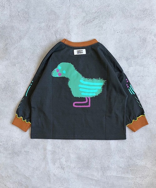 HOGAN RANCH WEAR（ホーガンランチウエア）の「ソデリブビッグロンT（Tシャツ/カットソー・キッズ・ベージュ/チャコール/オフホワイト/アイボリー・90/100/110/120/130/140/150/80）」の12枚目の写真