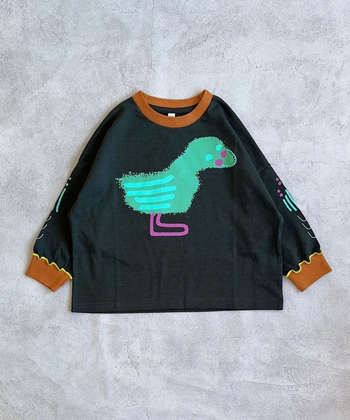 HOGAN RANCH WEAR（ホーガンランチウエア）の「ソデリブビッグロンT（Tシャツ/カットソー・キッズ・ベージュ/チャコール/オフホワイト/アイボリー・90/100/110/120/130/140/150/80）」の11枚目の写真