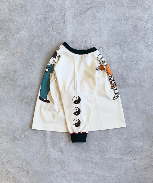 HOGAN RANCH WEAR（ホーガンランチウエア）の「ソデリブビッグロンT（Tシャツ/カットソー・キッズ・ベージュ/チャコール/オフホワイト/アイボリー・90/100/110/120/130/140/150/80）」の7枚目の写真