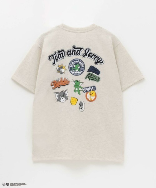 Tom＆Jerry（トムアンドジェリー）の「Tom and Jerry トムジェリバックプリントT-Shirt（Tシャツ/カットソー・メンズ・ブルーグリーン/オートミール・M/L/XL）」の7枚目の写真
