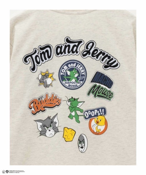 Tom＆Jerry（トムアンドジェリー）の「Tom and Jerry トムジェリバックプリントT-Shirt（Tシャツ/カットソー・メンズ・ブルーグリーン/オートミール・M/L/XL）」の5枚目の写真