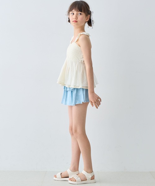 Amourire girl（アムリールガール）の「チュールフレアTOPS×スカパン 上下2点セット【キッズ/ジュニア水着】（130㎝～160㎝）（水着・キッズ・ブラック/オフホワイト・130cm/140cm/150cm/160cm）」の11枚目の写真