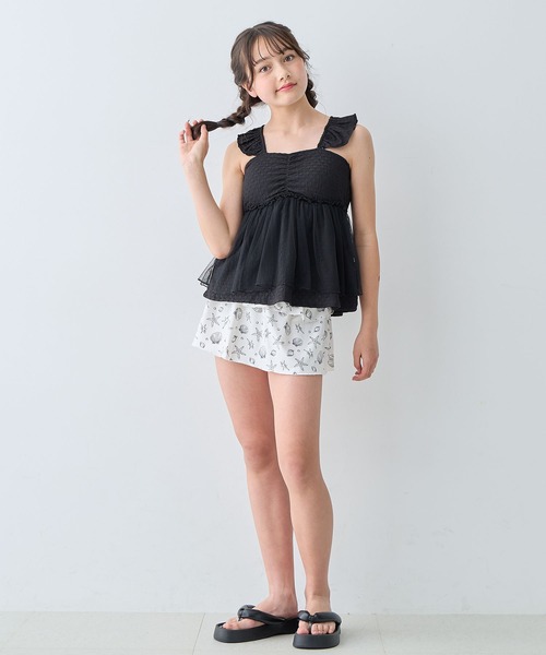 Amourire girl（アムリールガール）の「チュールフレアTOPS×スカパン 上下2点セット【キッズ/ジュニア水着】（130㎝～160㎝）（水着・キッズ・ブラック/オフホワイト・130cm/140cm/150cm/160cm）」の19枚目の写真