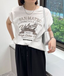 fredy emue | フレンチスリーブプリントTシャツ(Tシャツ/カットソー)