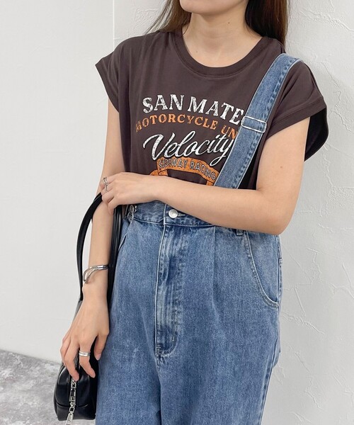 fredy emue(フレディエミュ)の「フレンチスリーブプリントTシャツ(Tシャツ/カットソー・レディース・ブラウン/チャコールグレー/オフホワイト・38)」の12枚目の写真