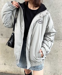 FIRST MOOD（ファーストムード）の「《FIRSTMOODコラボ》裏フリースオーバーサイズラインブルゾン（ブルゾン）」