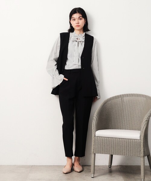 OPAQUE.CLIP（オペークドットクリップ）の「スリットテーパードパンツ／セットアップ対応【洗濯機洗い可】（その他パンツ・レディース・ブラウン系その他/ブラック・40/38/36/42）」の20枚目の写真