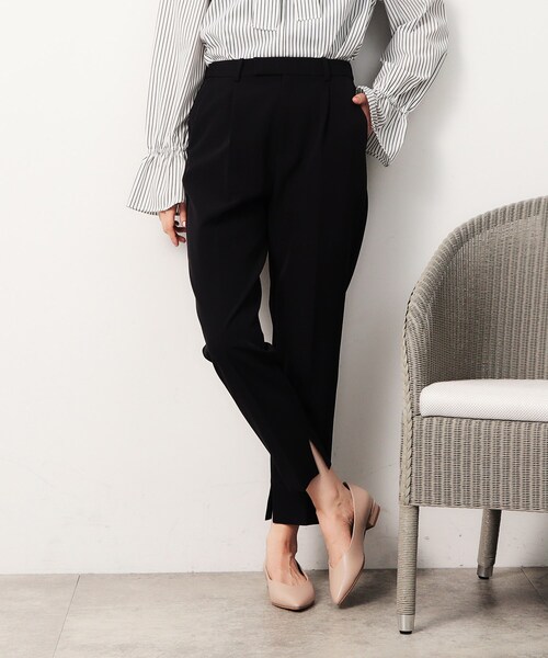 OPAQUE.CLIP（オペークドットクリップ）の「スリットテーパードパンツ／セットアップ対応【洗濯機洗い可】（その他パンツ・レディース・ブラウン系その他/ブラック・40/38/36/42）」の18枚目の写真