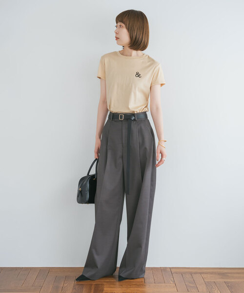 Noble（ノーブル）の「【＆】RITA/リタ フレンチスリーブTEE（Tシャツ/カットソー・レディース・ベージュ/ブラウン/ブラック・FREE）」の21枚目の写真