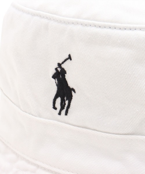 Polo Ralph Lauren コットンバケットハット ホワイト 美品】Polo Ralph Lauren バケットハット ホワイト - メルカリ