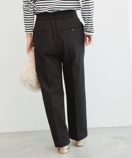 ROPE' PICNIC(ロペピクニック)の「低身長・小柄さん向け/ウールライクサージワイドパンツ/セットアップ対応(その他パンツ・レディース・ブラック/ブラウン/ネイビー・36/38)」の6枚目の写真