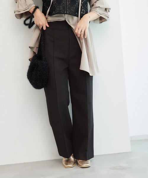 ROPE' PICNIC(ロペピクニック)の「低身長・小柄さん向け/ウールライクサージワイドパンツ/セットアップ対応(その他パンツ・レディース・ブラック/ブラウン/ネイビー・36/38)」の9枚目の写真