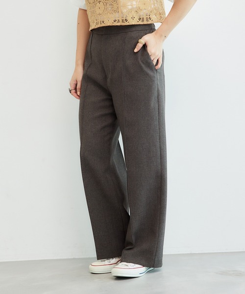 ROPE' PICNIC(ロペピクニック)の「低身長・小柄さん向け/ウールライクサージワイドパンツ/セットアップ対応(その他パンツ・レディース・ブラック/ブラウン/ネイビー・36/38)」の16枚目の写真